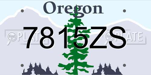 7815ZS Oregon License Plate