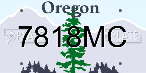 7818MC Oregon License Plate