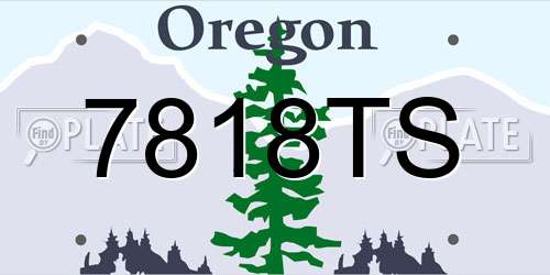 7818TS Oregon License Plate