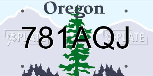781AQJ Oregon License Plate
