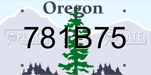 781B75 Oregon License Plate