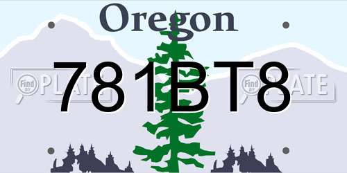 781BT8 Oregon License Plate