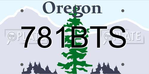 781BTS Oregon License Plate