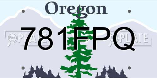 781FPQ Oregon License Plate