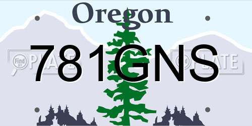 781GNS Oregon License Plate