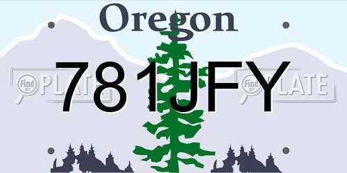 781JFY Oregon License Plate