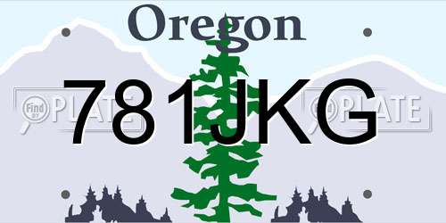 781JKG Oregon License Plate