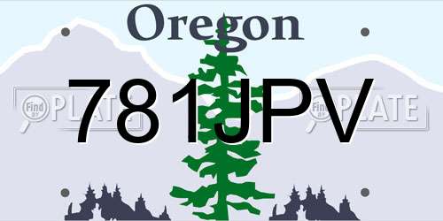 781JPV Oregon License Plate