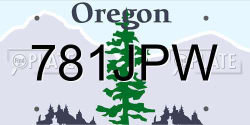 781JPW Oregon License Plate