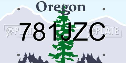 781JZC Oregon License Plate