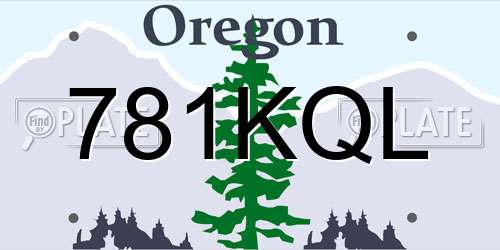 781KQL Oregon License Plate