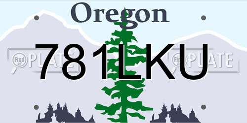 781LKU Oregon License Plate