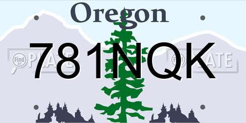 781NQK Oregon License Plate