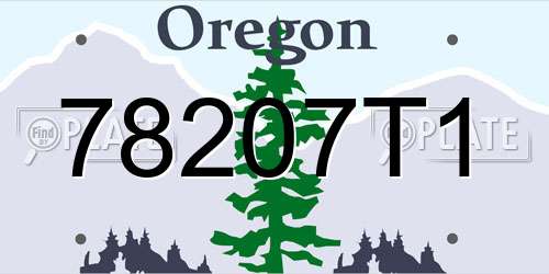78207T1 Oregon License Plate