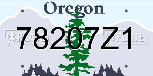 78207Z1 Oregon License Plate