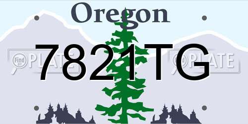 7821TG Oregon License Plate
