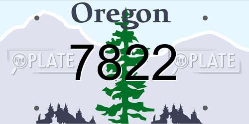 7822 Oregon License Plate
