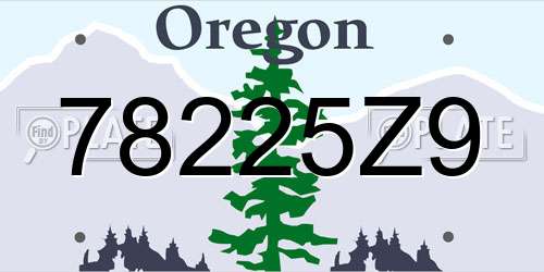 78225Z9 Oregon License Plate