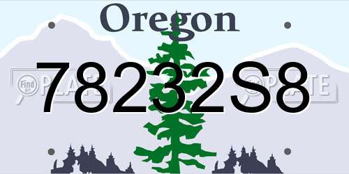 78232S8 Oregon License Plate