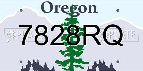7828RQ Oregon License Plate