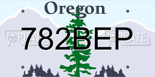 782BEP Oregon License Plate