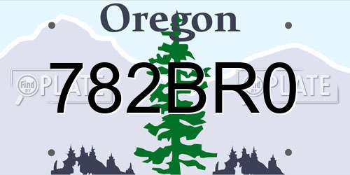 782BR0 Oregon License Plate