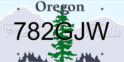 782GJW Oregon License Plate