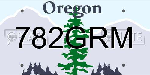 782GRM Oregon License Plate