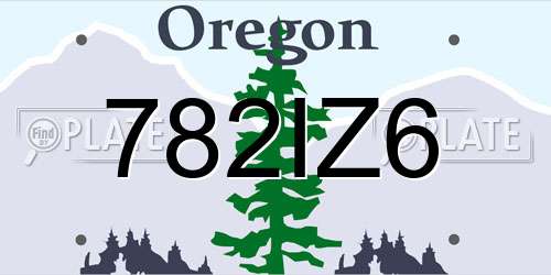 782IZ6 Oregon License Plate