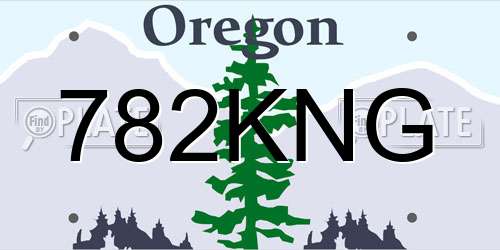 782KNG Oregon License Plate