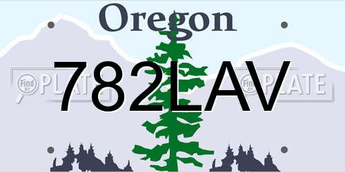 782LAV Oregon License Plate