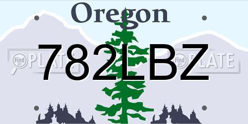 782LBZ Oregon License Plate