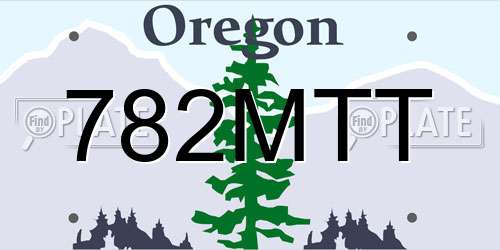 782MTT Oregon License Plate