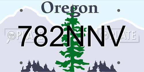 782NNV Oregon License Plate