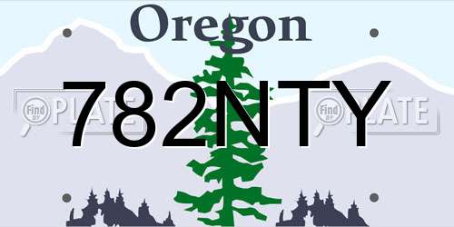 782NTY Oregon License Plate
