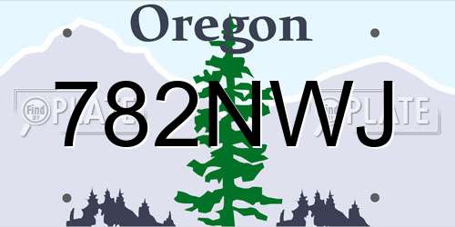 782NWJ Oregon License Plate