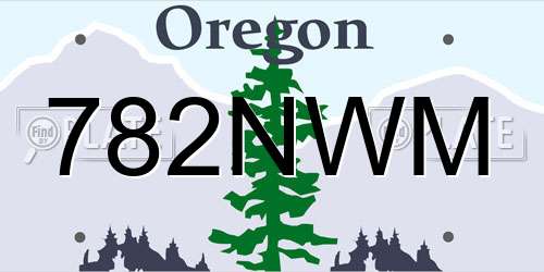 782NWM Oregon License Plate
