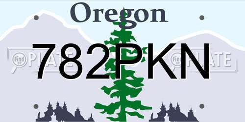 782PKN Oregon License Plate
