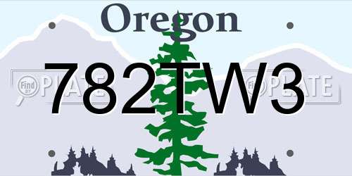782TW3 Oregon License Plate