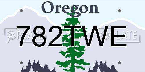 782TWE Oregon License Plate
