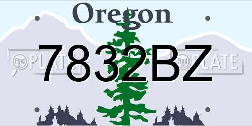 7832BZ Oregon License Plate