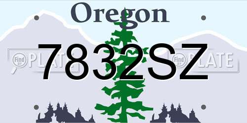 7832SZ Oregon License Plate
