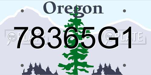 78365G1 Oregon License Plate