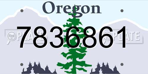 7836861 Oregon License Plate