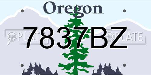 7837BZ Oregon License Plate