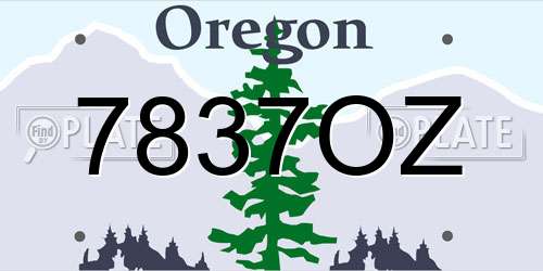 7837OZ Oregon License Plate