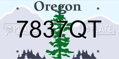 7837QT Oregon License Plate
