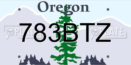 783BTZ Oregon License Plate