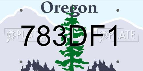 783DF1 Oregon License Plate