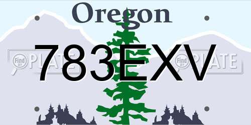 783EXV Oregon License Plate